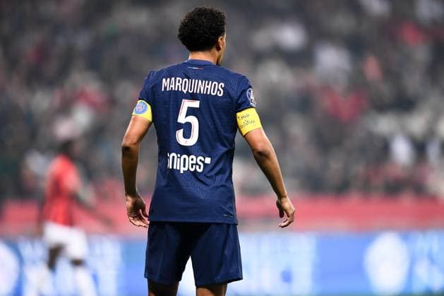 Fußball, OGC Nizza - Paris St. Germain OGC Nice v Paris Saint-Germain - Ligue 1 MCDonald s 2024 2025 05 MARQUINHOS (psg) during the Ligue 1 MCDonald s match between Nice and Paris at Allianz Riviera Stadium on October 6, 2024 in Nice, France. Nice France  Copyright: xFEPx 776218850