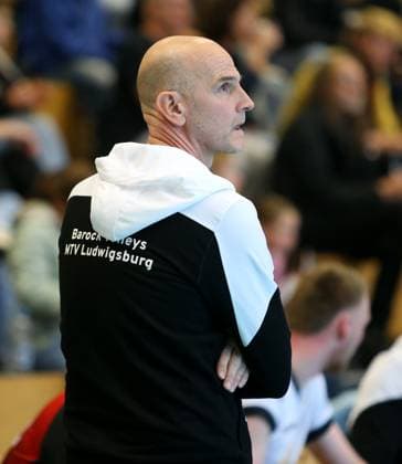 BAU 06.10.2024 Ludwigsburg Volleyball Barock Volleys MTV Ludwigsburg vs. Ceratonia Volleys Eltmann, Trainer Michael Dornheim (LB)