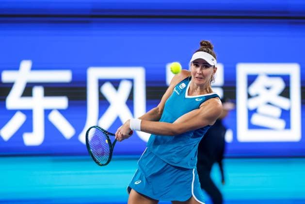 WUHAN, CHINA - OCTOBER 07: Beatriz Haddad Maia of Brazil competes in the Women s Singles Round of 64 match against Madison Keys of United States on day three of 2024 Wuhan Open at Optics Valley International Tennis Center on October 7, 2024 in Wuhan, Hubei Province of China.  Copyright: xVCGx 111522340942