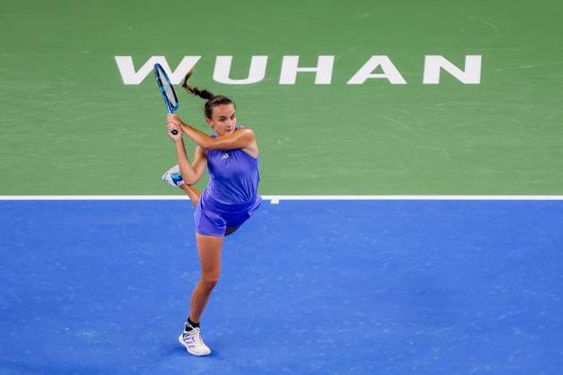 WUHAN, CHINA - OCTOBER 07: Clara Burel of France competes in the Women s Singles Round of 64 match against Yuan Yue of China on day three of 2024 Wuhan Open at Optics Valley International Tennis Center on October 7, 2024 in Wuhan, Hubei Province of China.  Copyright: xVCGx 111522381601