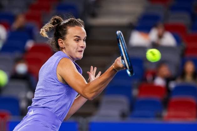 WUHAN, CHINA - OCTOBER 07: Clara Burel of France competes in the Women s Singles Round of 64 match against Yuan Yue of China on day three of 2024 Wuhan Open at Optics Valley International Tennis Center on October 7, 2024 in Wuhan, Hubei Province of China.  Copyright: xVCGx 111522377088