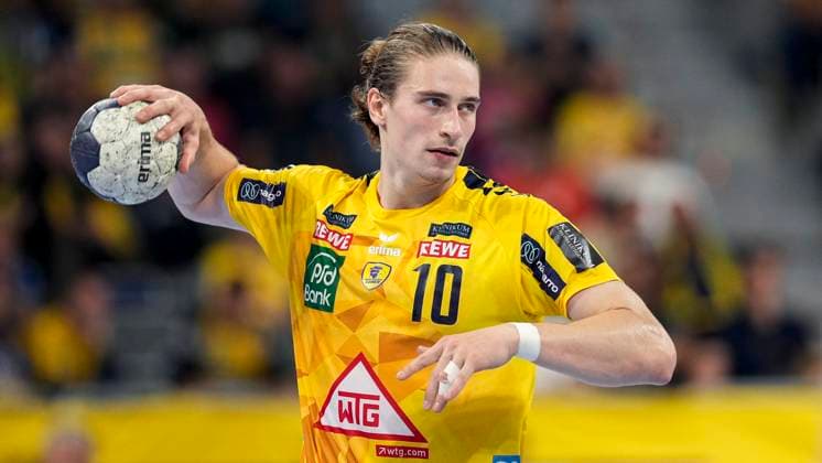 Juri Knorr (RNL, 10), am Ball, Einzelbild, Einzelfoto, Aktion, Action, 07.10.2024, Mannheim (Deutschland), Handball, Bundesliga, Rhein-Neckar Löwen - Handball Verein Hamburg