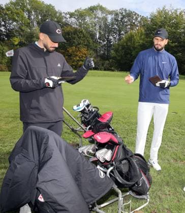 07.10.24 VfB Stuttgart Golf Cup 2024 Deutschland, Marhördt, 07.10.2024, Fussball, Bundesliga, VfB Stuttgart Golf Cup 2024: v.l. Fabian Bredlow, Stefan Drljaca.