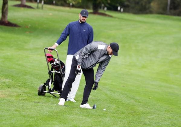 07.10.24 VfB Stuttgart Golf Cup 2024 Deutschland, Marhördt, 07.10.2024, Fussball, Bundesliga, VfB Stuttgart Golf Cup 2024: v.l. Stefan Drljaca, Fabian Bredlow.