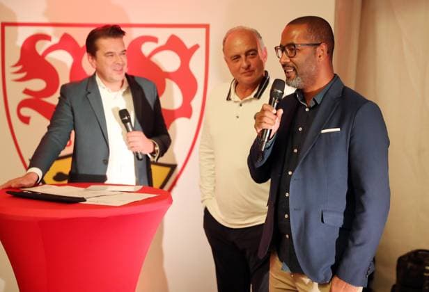07.10.24 VfB Stuttgart Golf Cup 2024 Deutschland, Marhördt, 07.10.2024, Fussball, Bundesliga, VfB Stuttgart Golf Cup 2024: v.l. Alexander Franke, Hansi Müller, Cacau.