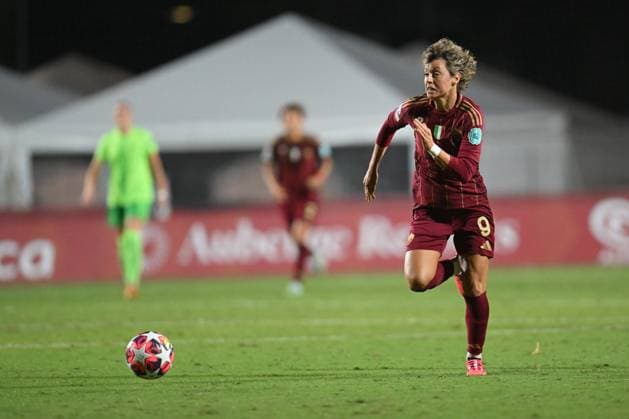 Valentina Giacinti of A.S. Roma Women during the Women Champion League Rome vs Wolfsburg 08 October 2024 at the Tre Fontane Stadium in Rome  Copyright: xMassimilianoxCervera IPAxSportx x xx IPA_50440116 IPA_Agency_IPA50440116