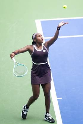 (241009) -- WUHAN, Oct. 9, 2024 -- Coco Gauff of the United States serves during the women s singles round of 32 match against Viktoriya Tomova of Bulgaria at the 2024 Wuhan Open tennis tournament in Wuhan, capital of central China s Hubei Province, Oct. 9, 2024. ) (SP)CHINA-WUHAN-TENNIS-WUHAN OPEN-WOMEN S SINGLES (CN) XiaoxYijiu 