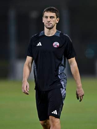 2026 FIFA World Cup, WM, Weltmeisterschaft, Fussball QUALIFIER -QATAR TRAINING SESSION Qatar team player Lucas Mendez participates in the training session ahead of the FIFA World Cup 2026 AFC Asian Qualifiers 3rd round group A match between Qatar and Kyrgyzstan at Aspire AcademyÊin Doha, Qatar on October 09,2024 DOHA Qatar Copyright: xNOUSHADx