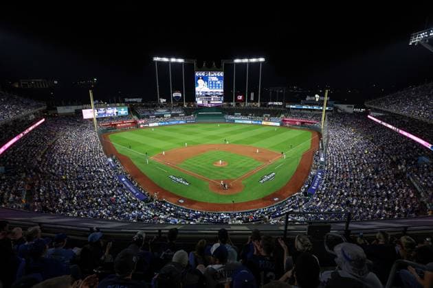 October 9, 2024: A general view of the stadium during the sixth inning of game 3 of the American League Division Series between the Kansas City Royals and New York Yankees at Kauffman Stadium in Kansas City, MO. CSM Kansas City United States of America - ZUMAc04_ 20241009_zma_c04_038 Copyright: xDavidxSmithx