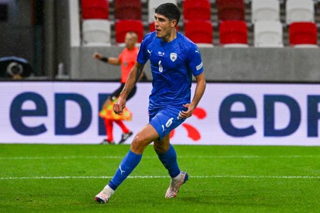 Happiness of Omri Gandelman (Israel) after scores a goal during the UEFA Nations League match between Israel vs. France on 10th October 2024 at the Bozsik Arena stadium in Budapest, Hungary  Copyright: xVincenzoxOrlando IPAxSportx xipax xx IPA_50504074 IPA_Agency_IPA50504074