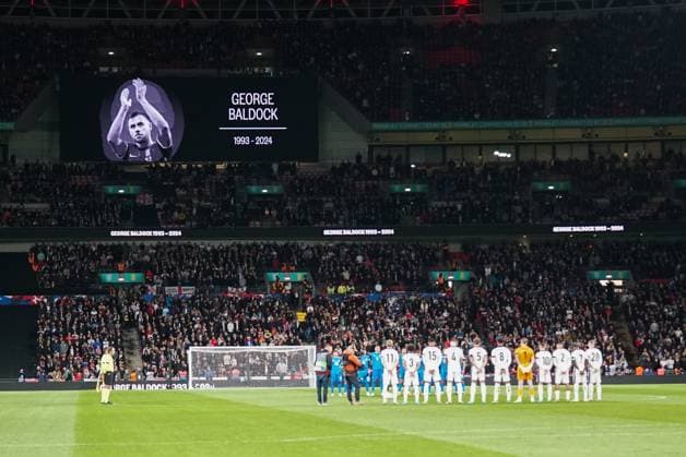 England v Greece In memory of George Baldock prior to the England v Greece UEFA Nations League Round 1 match at Wembley Stadium, London, England, United Kingdom on 10 October 2024 Editorial use only. All images are copyright Every Second Media Limited. No images may be reproduced without prior permission. Copyright: xIMAGO EveryxSecondxMediax ESM-1167-0022