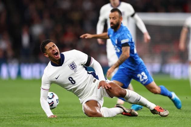 England v Greece 10 October 2024, London - UEFA Nations League - England v Greece - Jude Bellingham of England reacts - Photo: Jacques Feeney Offside. London UK Copyright: xJacquesxFeeneyx xOffsidexOffside