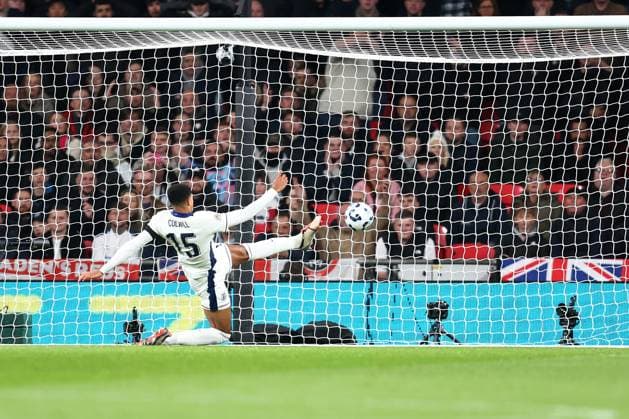 England v Greece 10 October 2024, London - International Football, UEFA Nation™s League - England v Greece - Levi Colwill of England clears the ball off the line - Photo: Charlotte Wilson Offside. London UK Copyright: xCharlottexWilsonx xOffsidexOffside