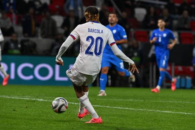 Bradley Barcola (France) scores a goal during the UEFA Nations League match between Israel vs. France on 10th October 2024 at the Bozsik Arena stadium in Budapest, Hungary  Copyright: xVincenzoxOrlando IPAxSportx xipax xx IPA_50507024 IPA_Agency_IPA50507024
