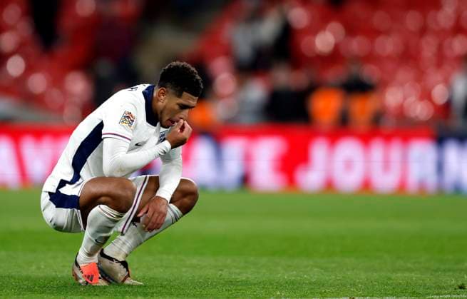 England v Finland - UEFA Nations League 2024 25 League B Group B2 Jude Bellingham of England reacts after the UEFA Nations League 2024 25 League B Group B2 match between England and Greece at Wembley Stadium on October 10, 2024 in London, England. London Wembley Stadium England United Kingdom Copyright: xNigelxFrench Sportsphoto APLx 14049136