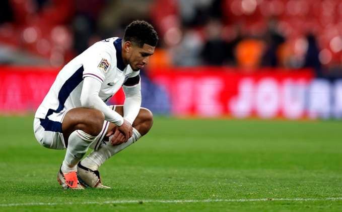 England v Finland - UEFA Nations League 2024 25 League B Group B2 Jude Bellingham of England reacts after the UEFA Nations League 2024 25 League B Group B2 match between England and Greece at Wembley Stadium on October 10, 2024 in London, England. London Wembley Stadium England United Kingdom Copyright: xNigelxFrench Sportsphoto APLx 14049137