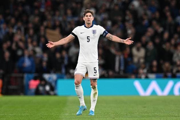 England v Greece UEFA Nations League 10 10 2024. Group 2 John Stones (5) of England gestures during the UEFA Nations League match between England and Greece at Wembley Stadium, London, England on 10 October 2024. London Wembley Stadium Greater London England Editorial use only , Copyright: xGrahamxHuntx PSI-20580-0163
