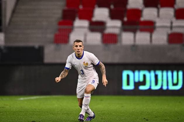 BUDAPEST, HUNGARY - OCTOBER 10: Lucas Digne of France during the UEFA Nations League 2024 25 League A Group A2 match between Israel and France at Bozsik Arena on October 10, 2024 in Budapest, H Israel v France - UEFA Nations League 2024 25 League A Group A2 Copyright: xSebastianxFrej MBxMediax