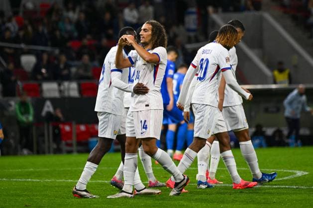 October 10, 2024, Budapest, Milan, Italy: Happiness of Matteo Guendouzi (France) after scores a goal during the UEFA Nations League match between Israel vs. France on 10th October 2024 at the Bozsik Arena stadium in Budapest, Hungary CALCIO - UEFA Nations League - Israel vs France  - ZUMAs349 20241010_zsa_s349_295 Copyright: xVincenzoxOrlando IpaxSportx xIpax