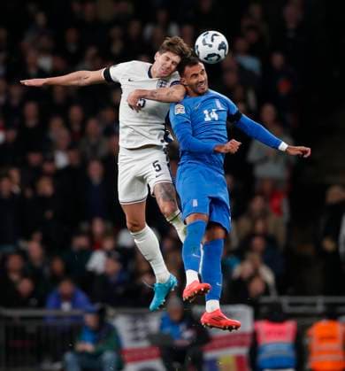 England v Greece UEFA Nations League John Stones of England and Vangelis Pavlidis of Greece in action during the UEFA Nations League Group F match at Wembley Stadium, London UK Newspapers OUT Copyright: xPaulxChestertonx FIL-20749-0186