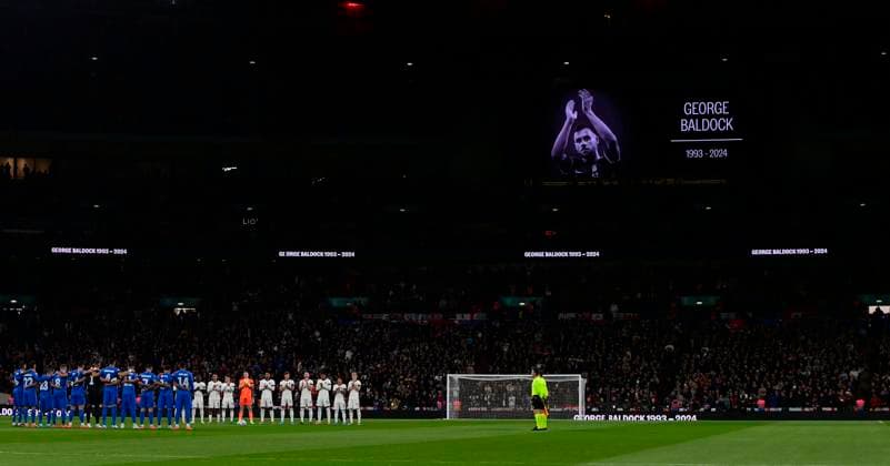 Sport Bilder des Tages England v Greece, London, UK - 10 Oct 2024 A minute silence is held following the death of George Baldock during the UEFA Nations League match between England and Greece on 10th October 2024 at Wembley Stadium, London London Wembley Stadium London GBR Copyright: xFrankiexOKeeffe PPAUKx PPA-141842