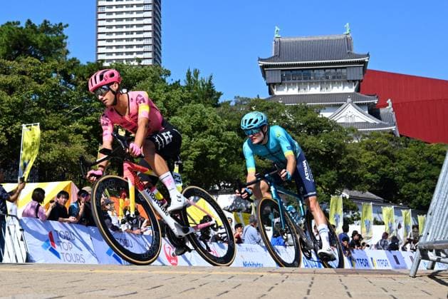 General view, (L-R) Lukas NERURKAR (EFE), Anthon CHARMIG (AST), OCTOBER 11, 2024 - Cycling : Kokura Castle Criterium Exhibition Race of 2024 Tour de Kyushu in Kitakyushu, Fukuoka, Japan. Noxthirdxpartyxsales  (269553961)