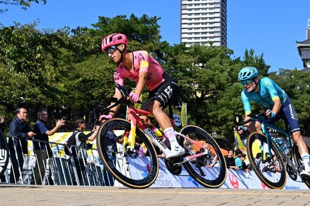 Lukas NERURKAR (EFE), Anthon CHARMIG (AST), OCTOBER 11, 2024 - Cycling : Kokura Castle Criterium Exhibition Race of 2024 Tour de Kyushu in Kitakyushu, Fukuoka, Japan. Noxthirdxpartyxsales  (269553962)