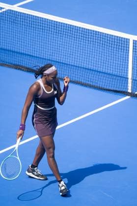 (241011) -- WUHAN, Oct. 11, 2024 -- Coco Gauff of the United States celebrates a point during the women s singles quarterfinal match against Magda Linette of Poland at the 2024 Wuhan Open tennis tournament in Wuhan, capital of central China s Hubei Province, Oct. 11, 2024. ) (SP)CHINA-WUHAN-TENNIS-WUHAN OPEN-WOMEN S SINGLES (CN) XiaoxYijiu 