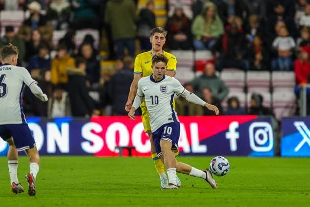 U21, U 21 England v Ukraine U21 UEFA EUROPEAN CHAMPIONSHIPS 11 10 2024. Group F Cole Palmer of England during the U21 UEFA EUROPEAN CHAMPIONSHIPS match between U21 England and U21 Ukraine at the Vitality Stadium, Bournemouth, England on 11 October 2024. Editorial use only , Copyright: xNigelxKeenex PSI-20578-0031