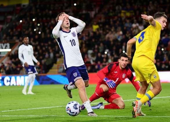 11th October 2024; Vitality Stadium, Bournemouth, Euro 2025 Group F Qualifier Football, England U21s versus Ukraine U21s; McAtee of England holds his head as his shot is blocked from close in  ActionPlus12702427 HongboxChen