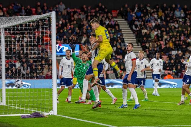 U21, U 21 England v Ukraine U21 UEFA EUROPEAN CHAMPIONSHIPS 11 10 2024. Group F Goal 0-1 Taras Mykhavko of Ukraine scores a goal during the U21 UEFA EUROPEAN CHAMPIONSHIPS match between U21 England and U21 Ukraine at the Vitality Stadium, Bournemouth, England on 11 October 2024. Editorial use only , Copyright: xNigelxKeenex PSI-20578-0043