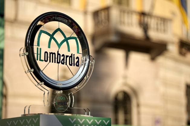 The trophy during the 118th edition of the Il Lombardia a 255 km one day race from Bergano to Como on October 12, 2024, Italy.  Copyright: xMarcoxAlpozzi LaPressex