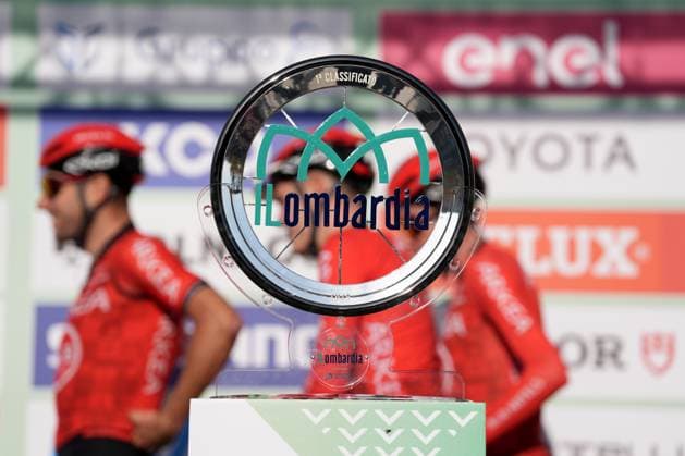 The trophy during the 118th edition of the Il Lombardia a 255 km one day race from Bergano to Como on October 12, 2024, Italy.  Copyright: xGianxMattiaxD Alberto LaPressex