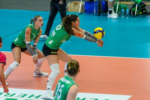 RECORD DATE NOT STATED Mikala Mogensen (Trikot Nr.16, USC Münster); 1. Volleyball Bundesliga Frauen, USC Muenster vs. Ladies in Black Aachen, Münster am 12.10.2024 Copyright: xBEAUTIFULxSPORTS PeterxWeberx