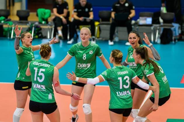 RECORD DATE NOT STATED USC Münster; 1. Volleyball Bundesliga Frauen, USC Muenster vs. Ladies in Black Aachen, Münster am 12.10.2024 Copyright: xBEAUTIFULxSPORTS PeterxWeberx