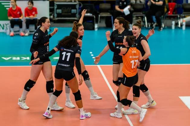 RECORD DATE NOT STATED Ladies in Black Aachen; 1. Volleyball Bundesliga Frauen, USC Muenster vs. Ladies in Black Aachen, Münster am 12.10.2024 Copyright: xBEAUTIFULxSPORTS PeterxWeberx