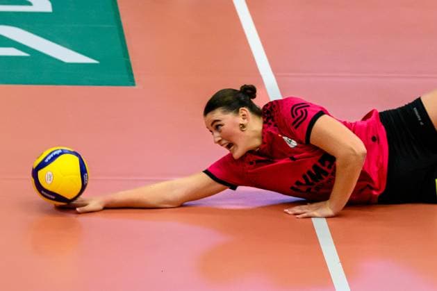 RECORD DATE NOT STATED Pippa Molenaar (Trikot Nr. 1, USC Münster); 1. Volleyball Bundesliga Frauen, USC Muenster vs. Ladies in Black Aachen, Münster am 12.10.2024 Copyright: xBEAUTIFULxSPORTS PeterxWeberx