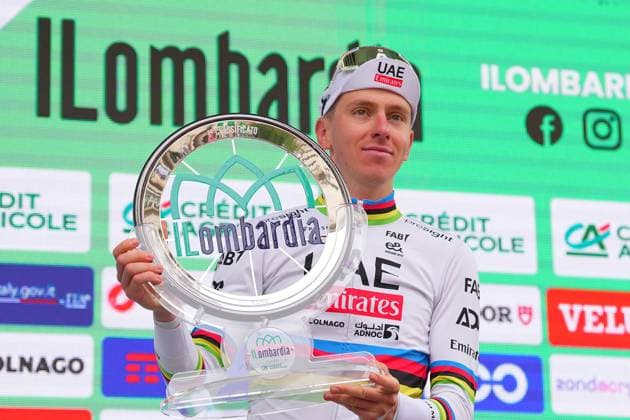 Tadej Pogacar ( first classified ) during the 118th edition of the ILombardia a 255 km one day race from Bergano to Como on October 12, 2024, Italy.  Copyright: xSpada xLaPressex