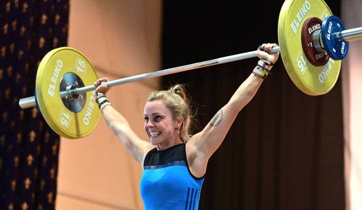 Auftakt 1.Bundesliga Gewichtheben Auftakt Saison 2024 25 der 1. Bundesliga der Gewichtheber.Den Heimkampf gegen SV Germania Obrigheim gewann Chemnitz mit 815 zu 722 Punkten Im Foto: Elisabeth Thiele, Chemnitzer Athlenclub (CAC) Chemnitz Sachsen Deutschland