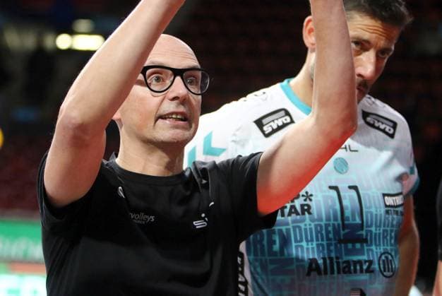 headcoach Christophe ACHTEN (Dueren), He-Volleyballl, Bundesliga 2024 25 WWK Volleys Herrsching vs SWD powervolleys Dueren, 12.10.24, Muenchen, BMW Park, Copyright: WolfgangxFehrmann