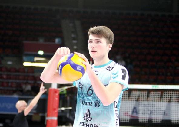 Robbe van de VELDE (Dueren), He-Volleyballl, Bundesliga 2024 25 WWK Volleys Herrsching vs SWD powervolleys Dueren, 12.10.24, Muenchen, BMW Park, Copyright: WolfgangxFehrmann
