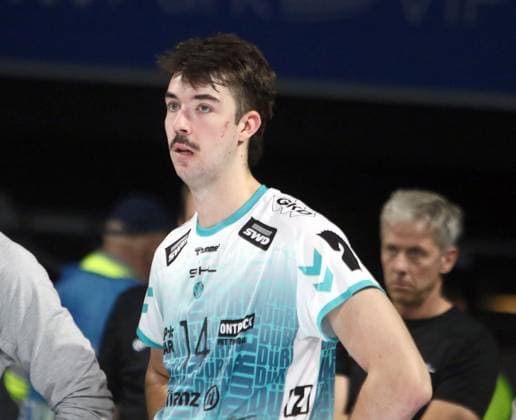 Matthew NEAVES (Dueren), nach der Niederlage He-Volleyballl, Bundesliga 2024 25 WWK Volleys Herrsching vs SWD powervolleys Dueren, 12.10.24, Muenchen, BMW Park, Copyright: WolfgangxFehrmann