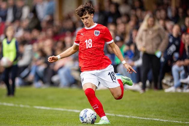 SOCCER - U18, test match, AUT vs ITA VELDEN,AUSTRIA,13.OCT.24 - SOCCER - OEFB under-18 international test match, Austria vs Italy. Image shows Oliver Sorg (Austria).  GEPAxpictures xMatthiasxTrinkl
