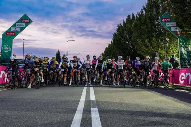 The start of the Gran Fondo Il Lombardia , Cantu& x2019;, October 13, 2024, Italy.  Copyright: xGianxMattiaxD Alberto LaPressex