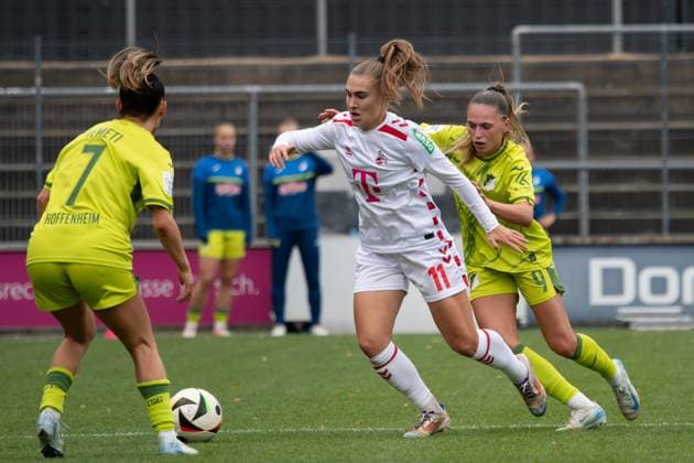 Köln, Germany, October 13th 2024 Alena Bienz (11 Koeln) in action during the Google Pixel Frauen-Bundesliga between 1. FC Köln and TSG Hoffenheim at Franz-Kremer-Stadion in Köln, Germany. Qianru Zhang (Qianru Zhang SPP) Copyright: xQianruxZhang SPPx spp-en-QiZh-DSC_5569-Enhanced-NR