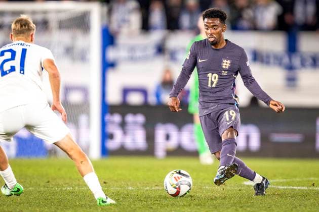 Angel Gomes of England during the UEFA Nations League Group B2 match between Finland and England at the Helsinki Olympic Stadium 13. October 2024 in Helsinki, Finland. (Mauri Forsblom Newspix24)  Copyright: xKallexParkkinenx NP24_02812388