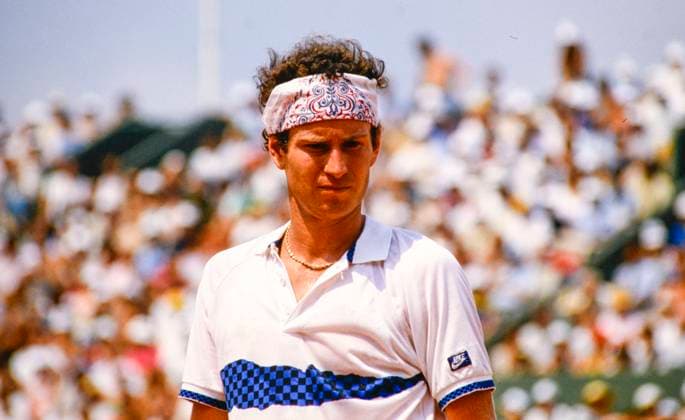 860610 Tennis, French Open, Roland Garros: John McEnroe of USA in mens singles. Photo: BILDBYRAN D052_01 9714 scanx dia tennis franska öppna french open roland garros 1986 D052_01 bbeng *** 860610 Tennis, French Open, Roland Garros John McEnroe of USA in mens singles Photo BILDBYRAN D052 01 9714 scanx dia tennis franska öppna french open roland garros 1986 D052 01 bbeng  Copyright: BILDBYRAN BB860610BB138