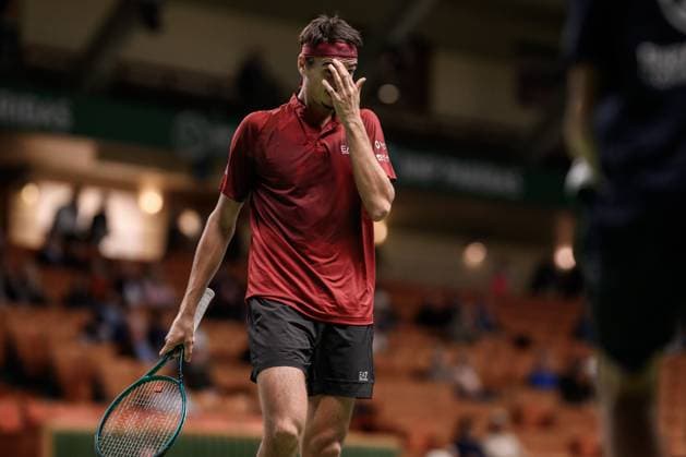 241014 Lorenzo Sonego of Italy competes in a men s singles tennis match during day 3 of the ATP, Tennis Herren 250 Nordic Open on October 14, 2024 in Stockholm. Photo: Jesper Zerman BILDBYRAN kod JZ JZ0576 tennis nordic open 3 bbeng Copyright: JESPERxZERMAN BB241014JZ071