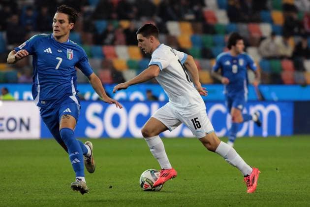 israel s oscar gloukh during the Nations league soccer match between Italia and Israele at the Bluenergy Stadium in Udine, north east Italy - Monday, October 14,2024 - soccer  Copyright: xAndreaxBressanutti LaPressex