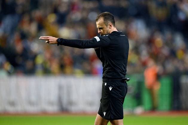 BRUSSELS - Referee Irfan Peljto during the UEFA Nations League match between Belgium and France at the King Baudouin Stadium on Oct. 14, 2024 in Brussels, Belgium. ANP Hollandse Hoogte UEFA Nations League 2024 25 League A Group A2 2024 25 xVIxANPxSportx xGerritxvanxKeulenxIVx 510901151 originalFilename: 510901151.jpg